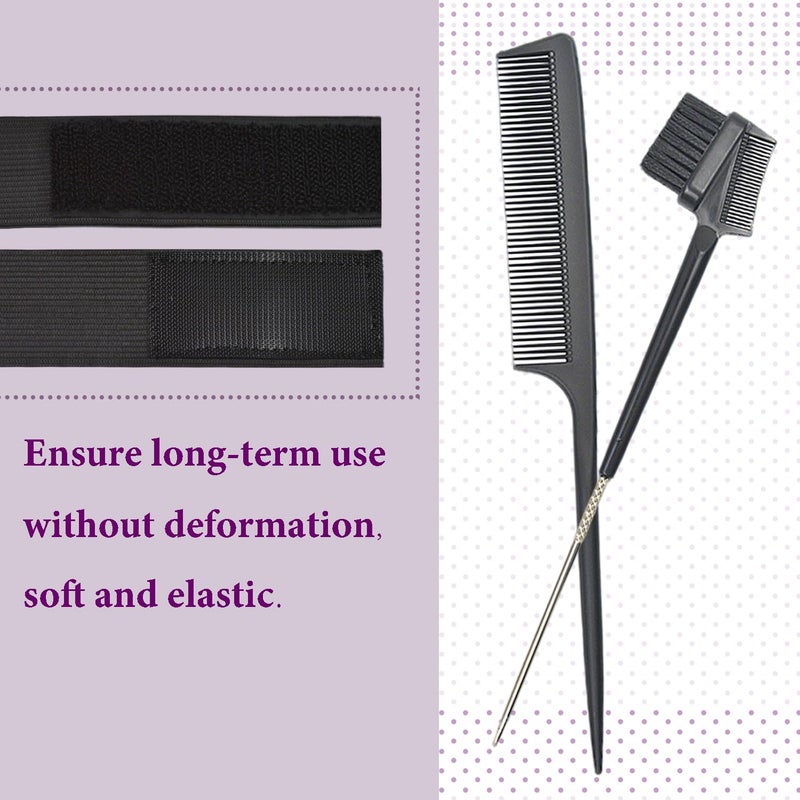 YTBYT 2 Pcs Wig Bands Lace Melting Bands Wig Elastic Bands with Combs and Hair Brush for Lace Front Wigs (Width 1 Inch) - Image 3
